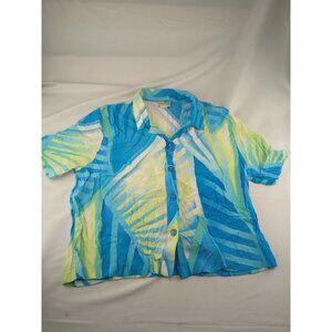 Sea Suns Men's Blue Button up Beach Shirt Short Sleeves Size Large